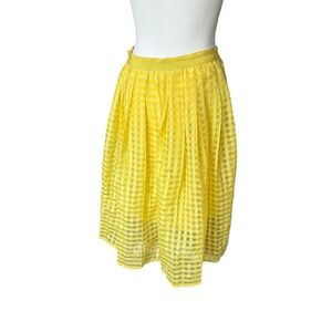 ELLE™ Checkered Midi Organza Skirt - Women's size 6 tea length preppy yellow